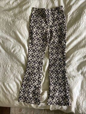 Motel Rocks Cream and Black Retro Dot Waistband Pants